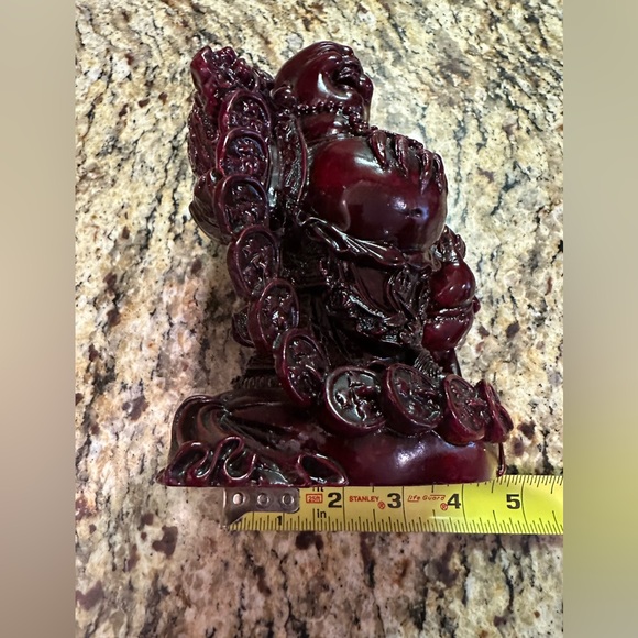 Vintage Ornate Intricate Buddha Laughing Statue 9” Red Figure Statue 4.2 Lbs. - Picture 15 of 16